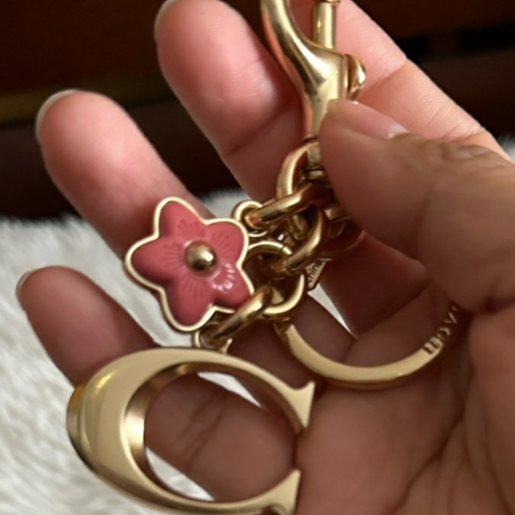 Coach Gold Taffy Signature Bag Charm - Picture 5 of 5